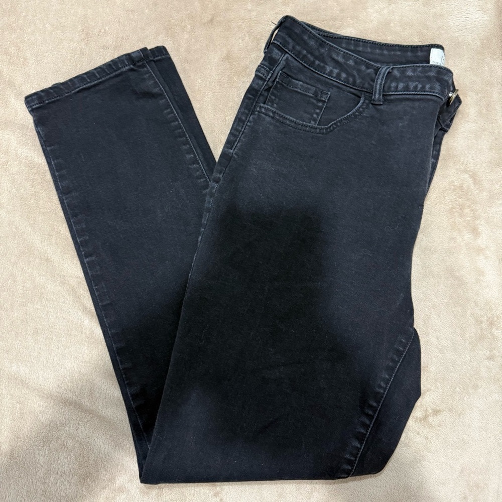 LOGO by Lori Goldstein Women's Black Straight Leg Jeans - Picture 6 of 6